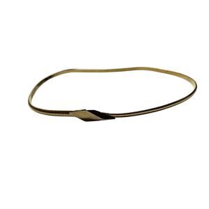 Vintage 1980s Gold Stretch Skinny Buckle Belt Small